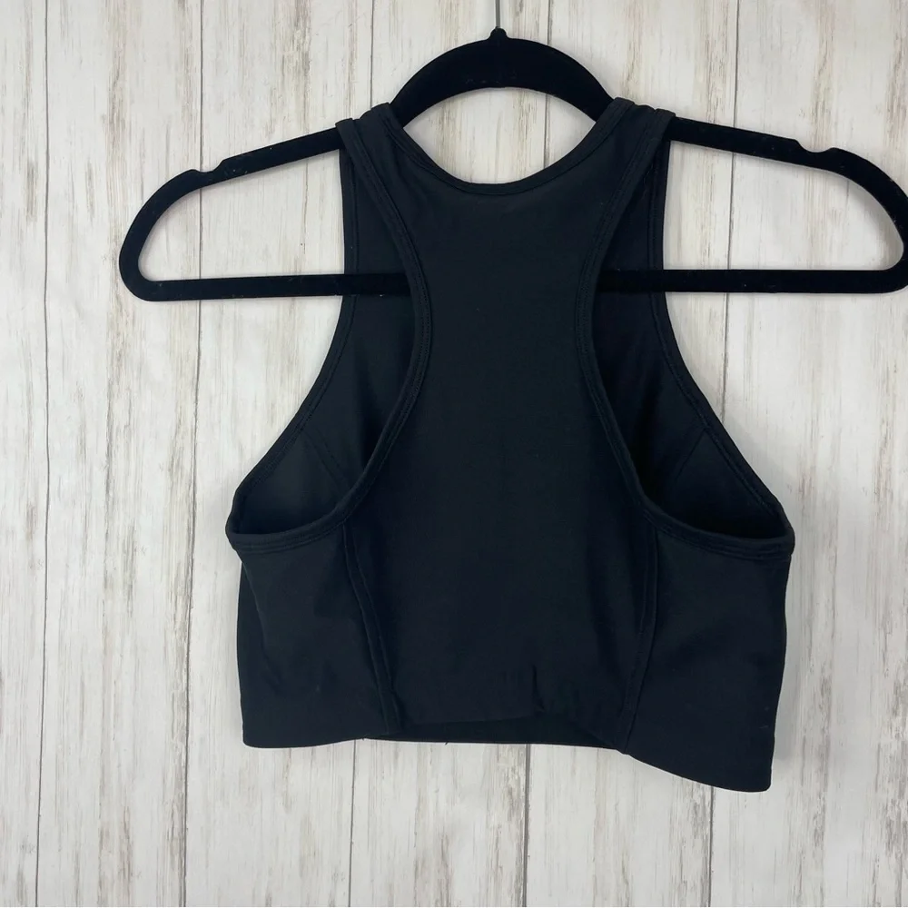 Outdoor voices black high neck crop tank sports bra small